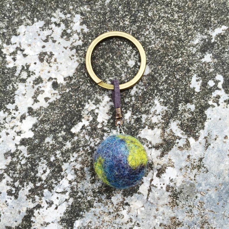 【PLANET OF ___】羊毛毡星球钥匙圈#2 - 钥匙链/钥匙包 - 羊毛 绿色