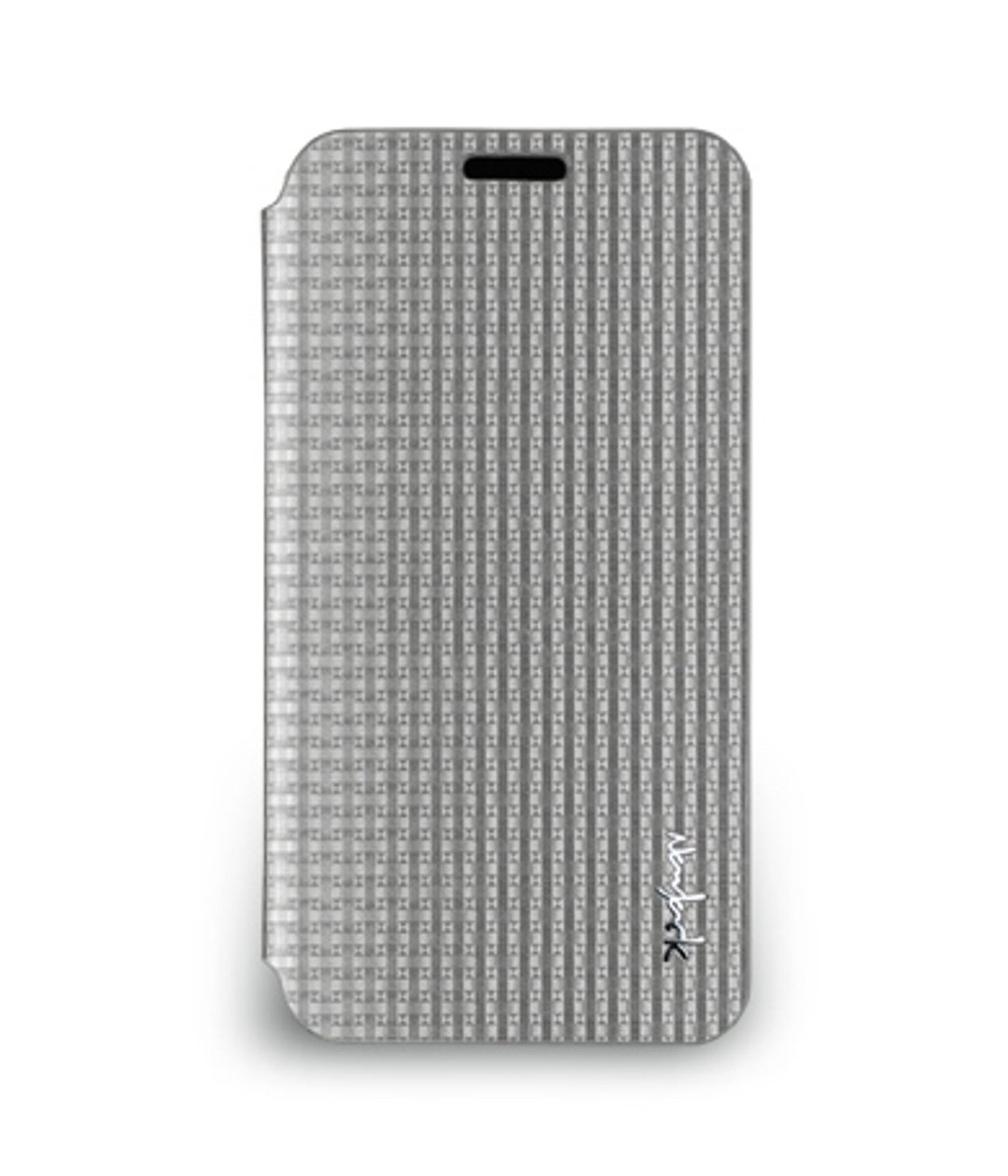 Galaxy S5 丝光格纹侧翻站立式皮套- 雾铬银 - 其他 - 真皮 灰色