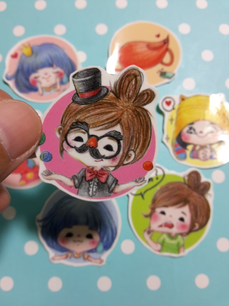 Hellog说说画贴纸A-七入一组 - 贴纸 - 纸 多色