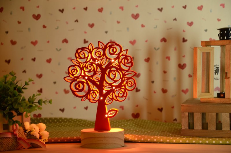 玫瑰树 - 灯具/灯饰 - 木头 红色