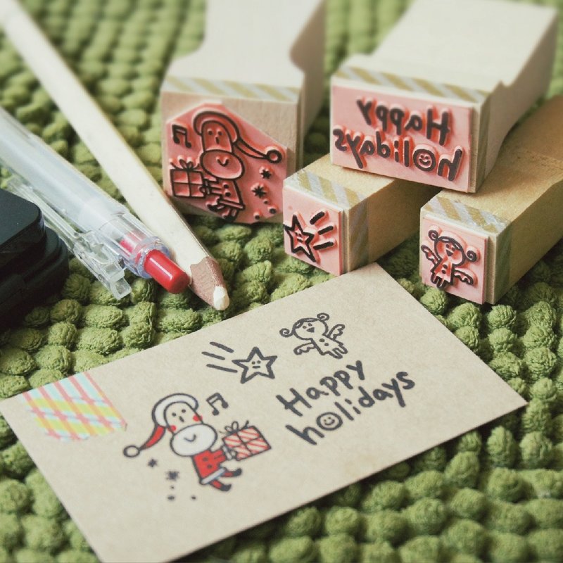 XMAS 印章组  >>> 旧版出清 - 印章/印台 - 橡胶 红色