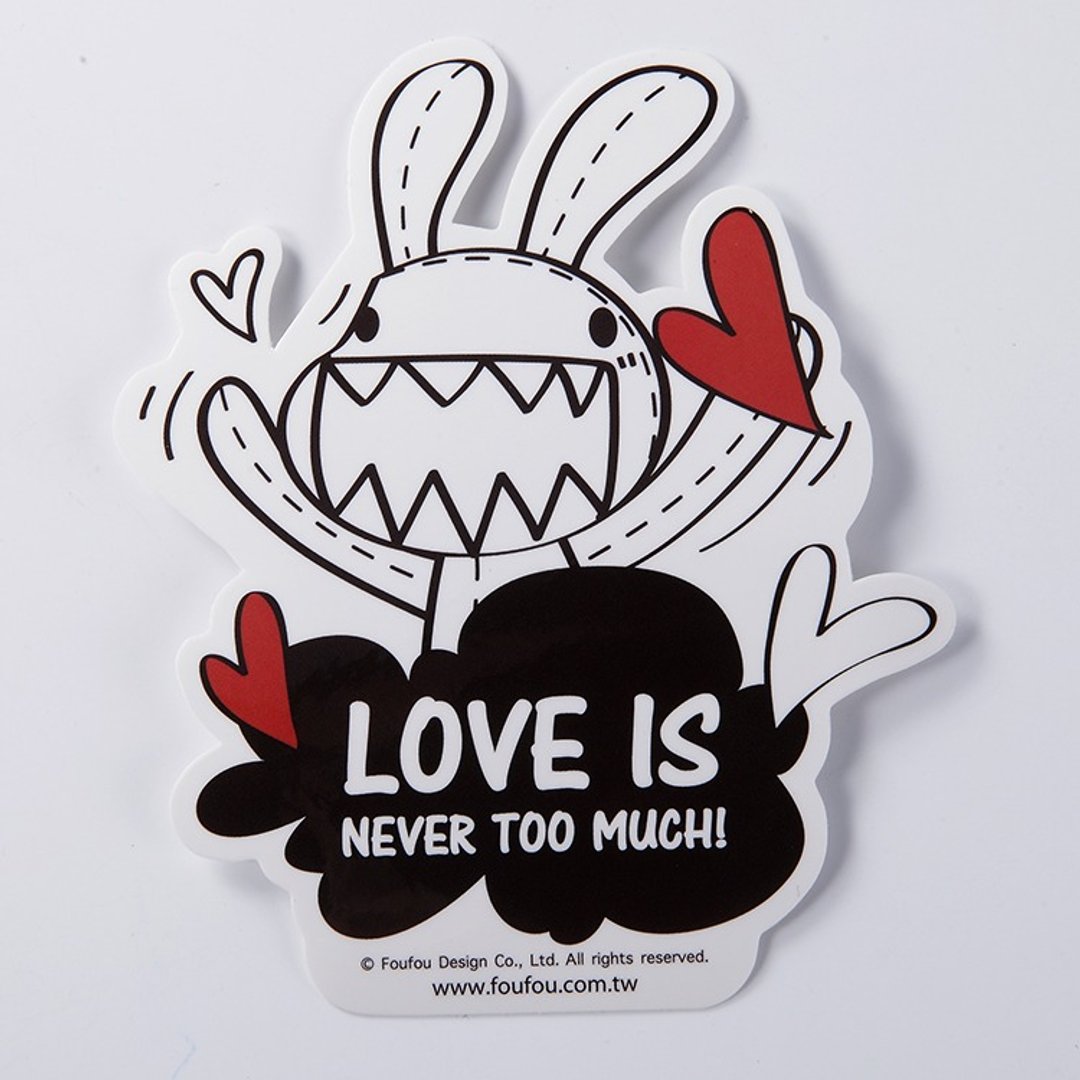《Foufou》- 防水贴纸 - Love is never to much. - 贴纸 - 纸 多色