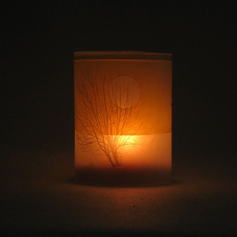 雪地月夜 杯蜡装饰画複製画 - 海报/装饰画/版画 - 纸 黄色