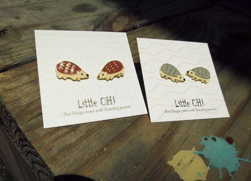 精致金工 刺猬耳环 - 耳环/耳夹 - 其他金属 