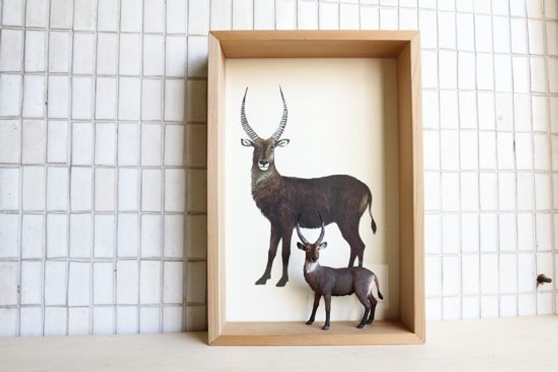 画,动物 AnimalPaintingCollection 框饰--水羚/大长方 - 摆饰 - 其他材质 卡其色