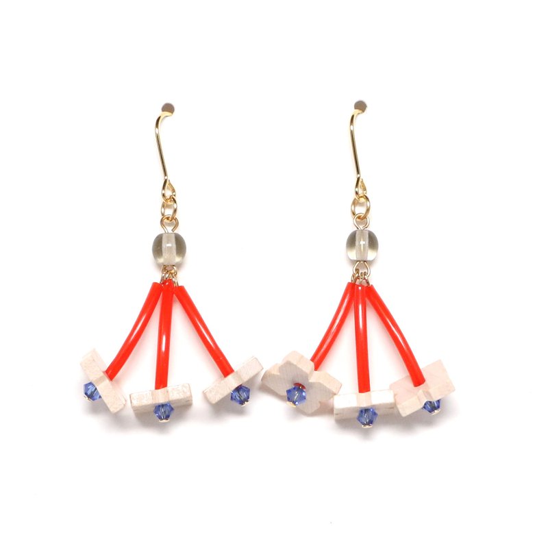 rumba - red earrings / earrings - 耳环/耳夹 - 其他材质 红色
