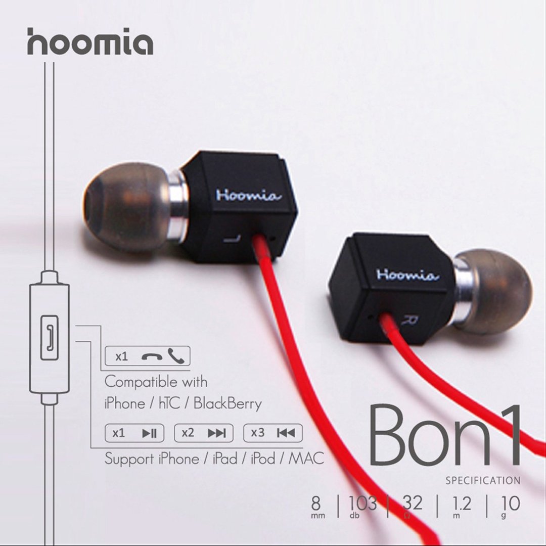 经典声活 hoomia 好经典 Bon1 方块机入耳式耳机 ( 黑红/黑绿 ) - 耳机 - 塑料 红色