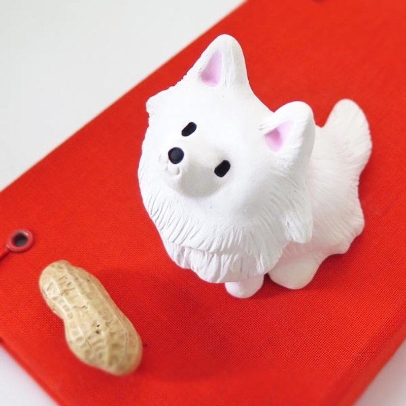 Spitz figurine of Ceramics "A sitting Spitz" - 摆饰 - 其他材质 白色