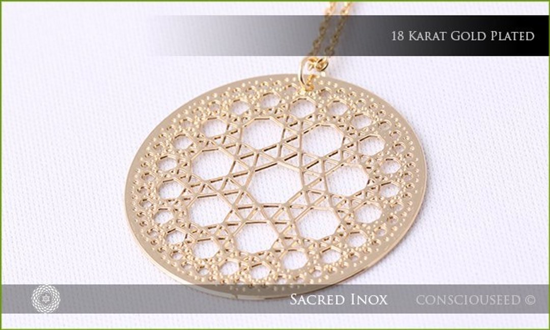 碎型几何─宇宙 Fractal  Universe ─ 镀18K - 项链 - 其他金属 金色