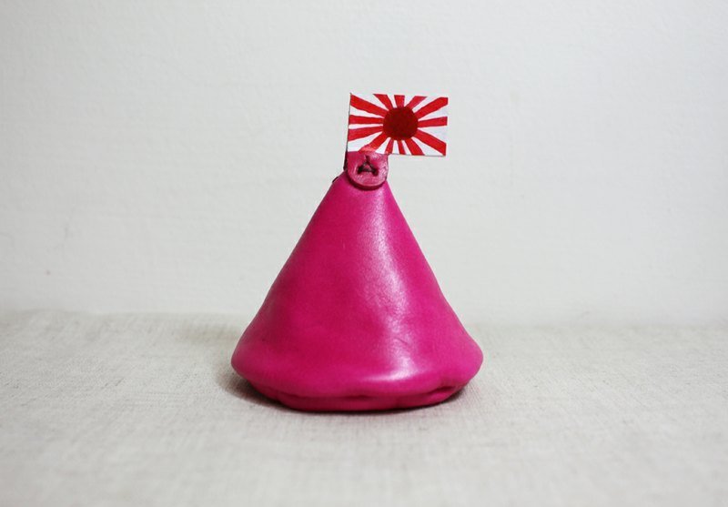 我的小土丘-零钱包-日本国旗款 - 零钱包 - 真皮 粉红色