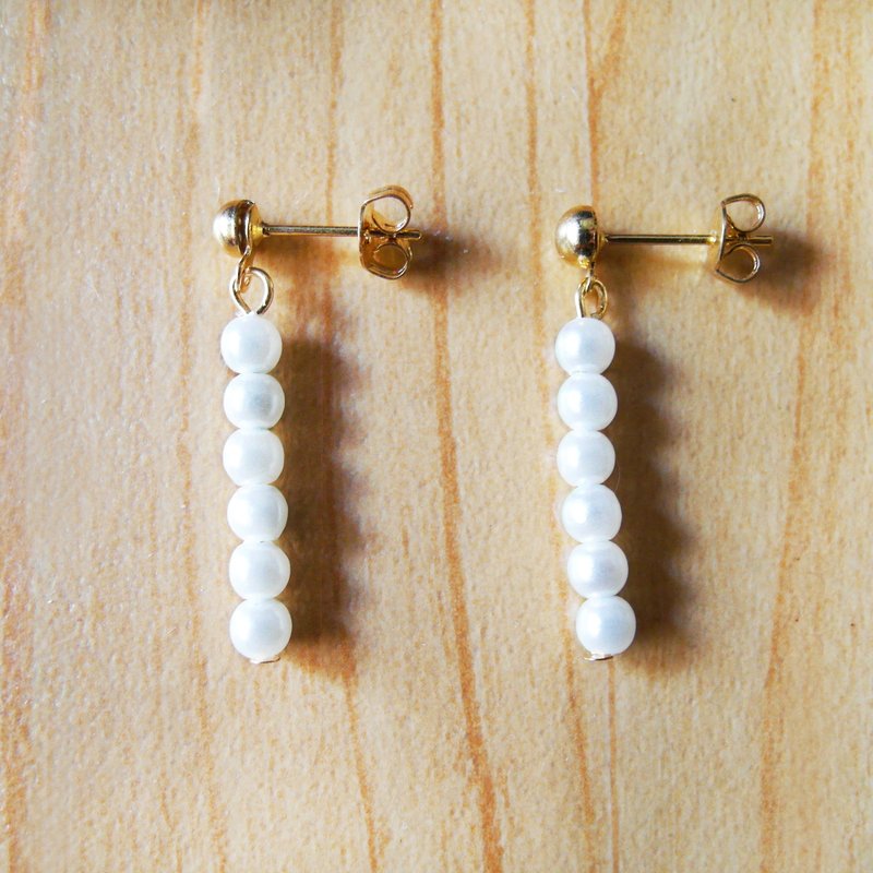 复时品手工耳环【珍珠雪】 - 耳环/耳夹 - 其他材质 白色