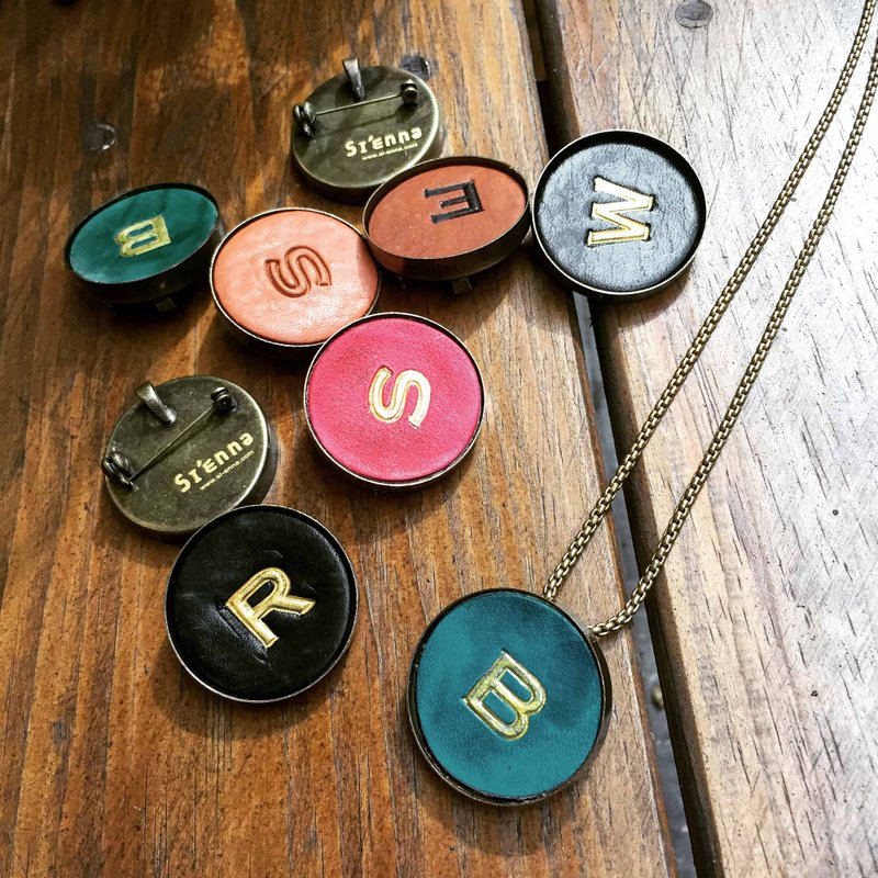 Sienna真皮胸针项链(定制款) - 胸针 - 真皮 多色