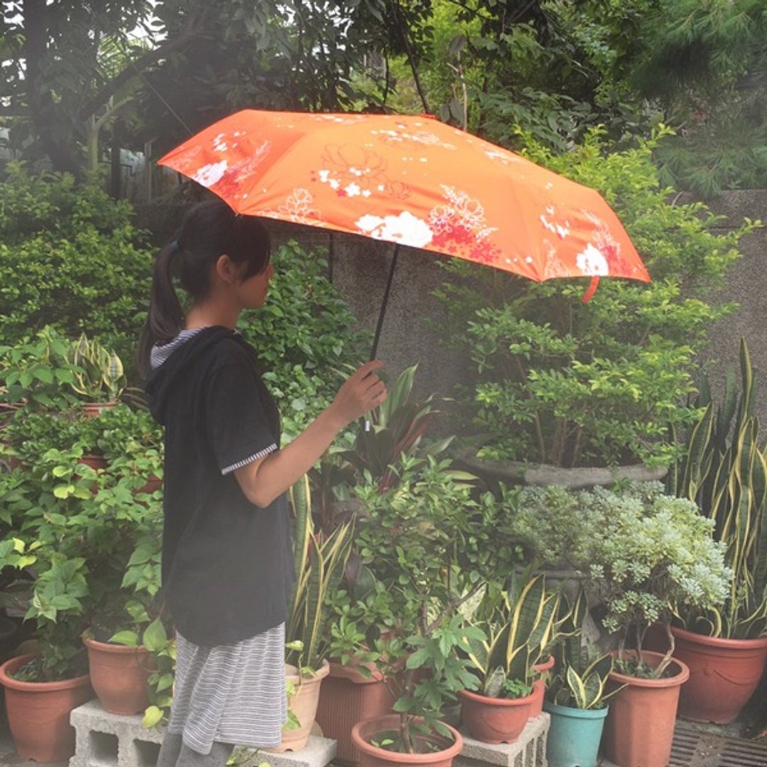 /Puputraga//花好时分/抗uv银胶遮光/超轻量 - 雨伞/雨衣 - 纸 橘色