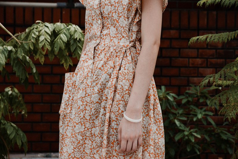 FOAK古着 60's古董橘洋装 - 洋装/连衣裙 - 其他材质 橘色