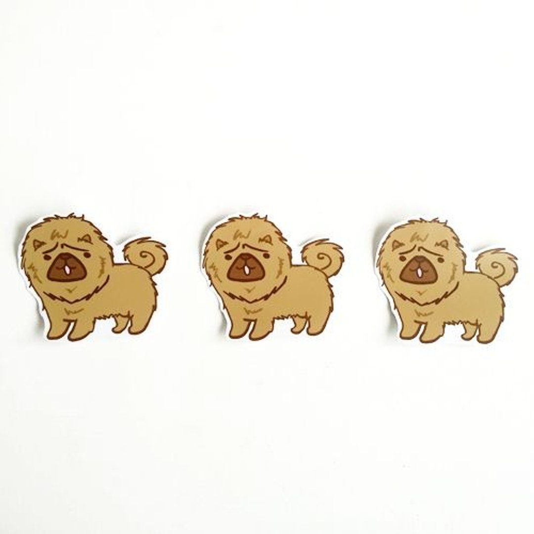 1212玩乐设计 逗趣到处贴 防水贴纸-松狮犬 - 贴纸 - 防水材质 金色
