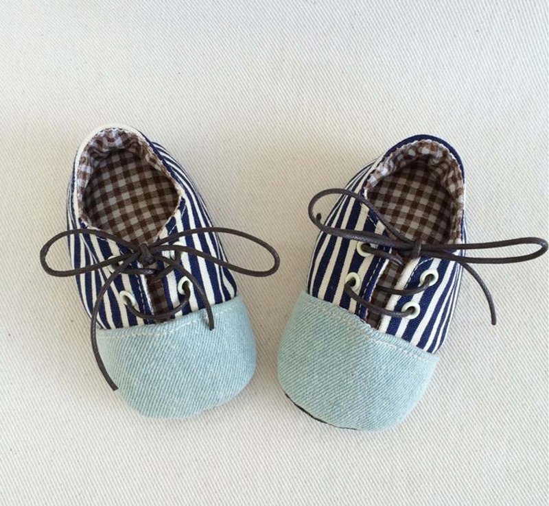 Va手工童鞋系列 休闲风帆布鞋（独家设计款） - 童装鞋 - 其他材质 蓝色