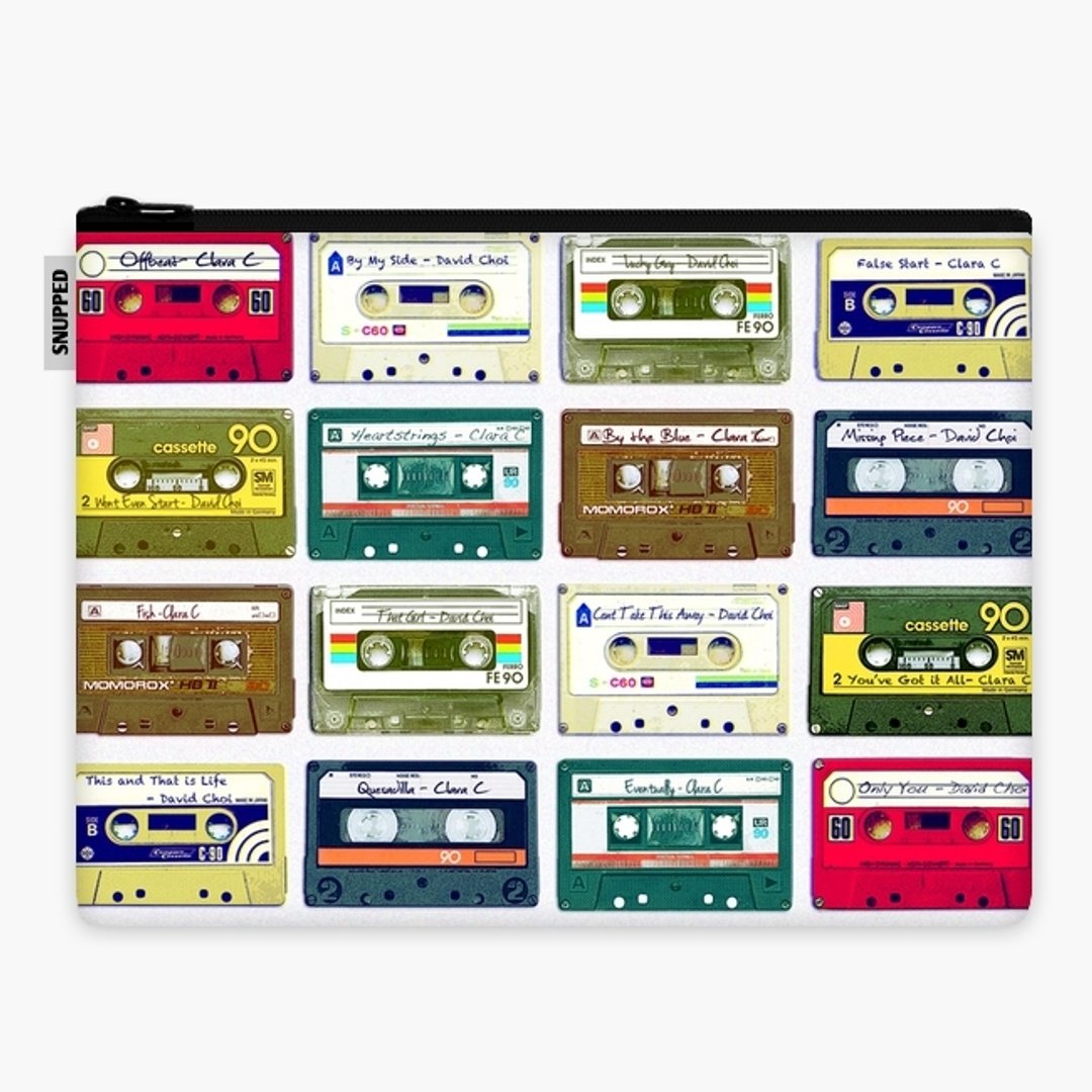 SpaceSuit 文件手拿包 - Vintage Cassettes (White) - 手拿包 - 防水材质 白色