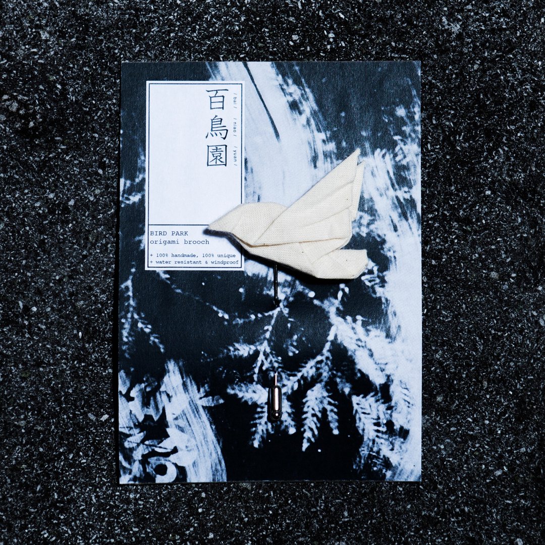 \百鸟园/ 折纸胸针_麻雀 - 胸针 - 其他材质 白色