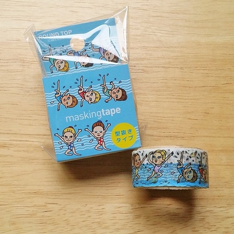 ROUND TOP 花边和纸胶带 第二弹【水上芭蕾 (RT-MK-019)】 - 纸胶带 - 纸 蓝色