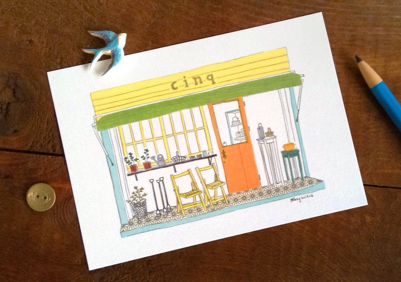 东京小场所明信片/杂货铺 - 卡片/明信片 - 纸 黄色