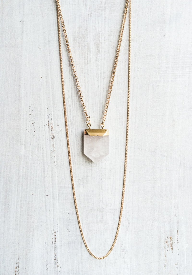 Stardust 星辰白水晶长项链 - 项链 - 宝石 金色