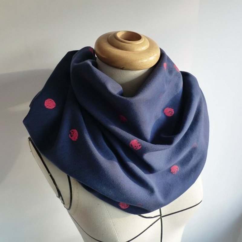 珍珠猫。多变圈圈巾 - 围巾/披肩 - 棉．麻 蓝色