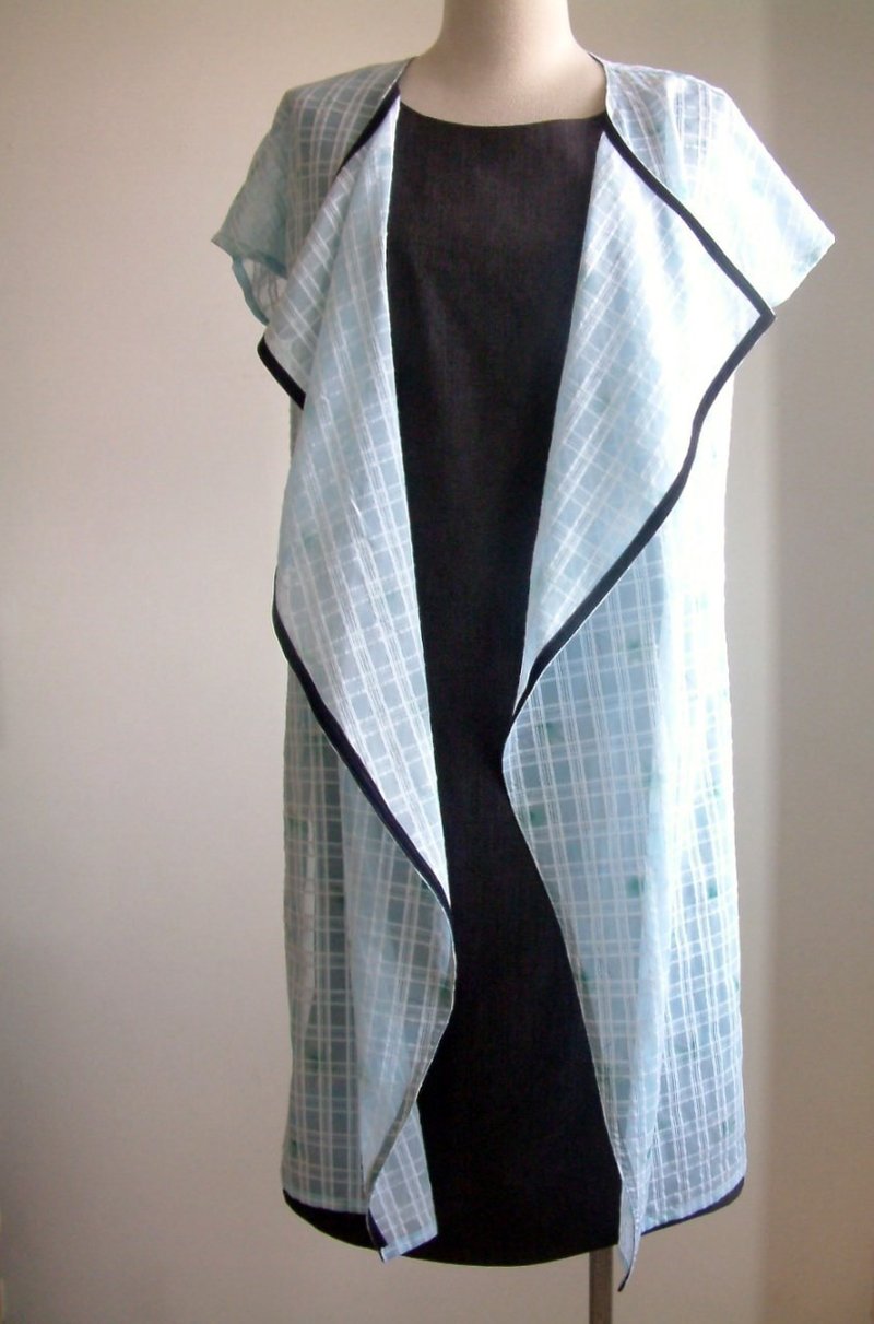 精致系列-夏日翻领外套(水蓝) - 女装休闲/机能外套 - 其他材质 蓝色