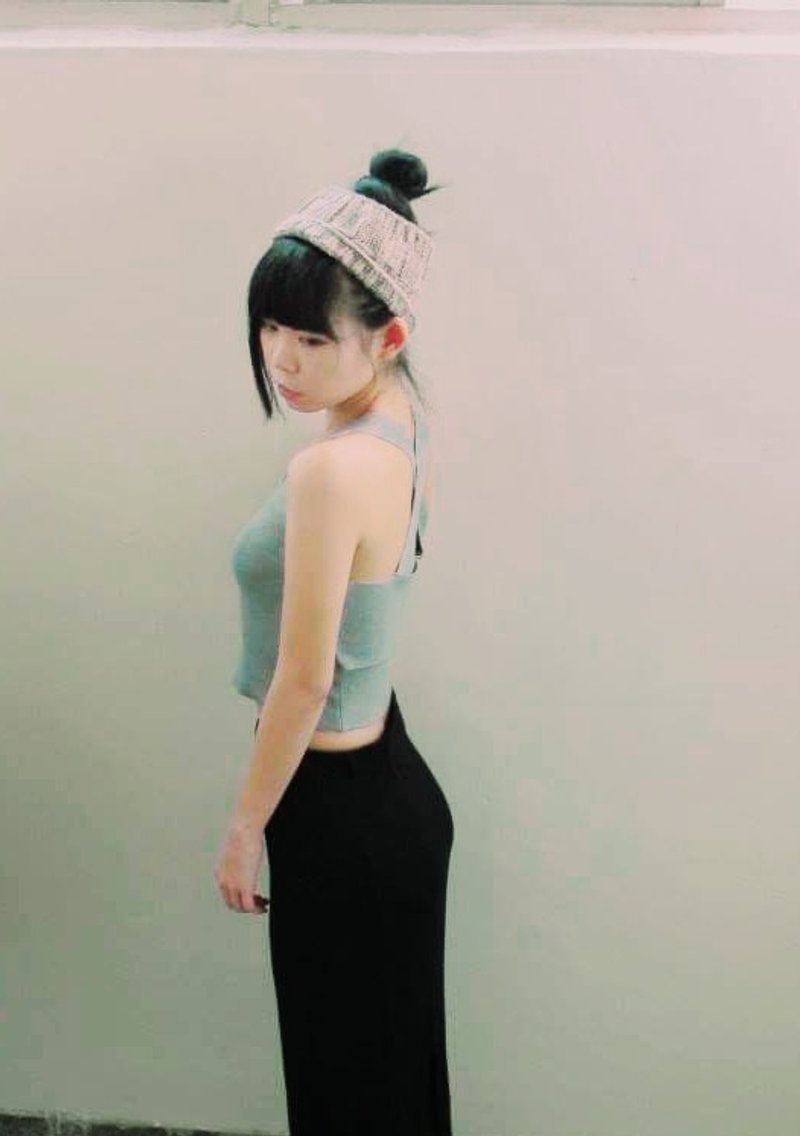 Lan 手作针织发带(花纱 灰米) - 发带/发箍 - 其他材质 金色