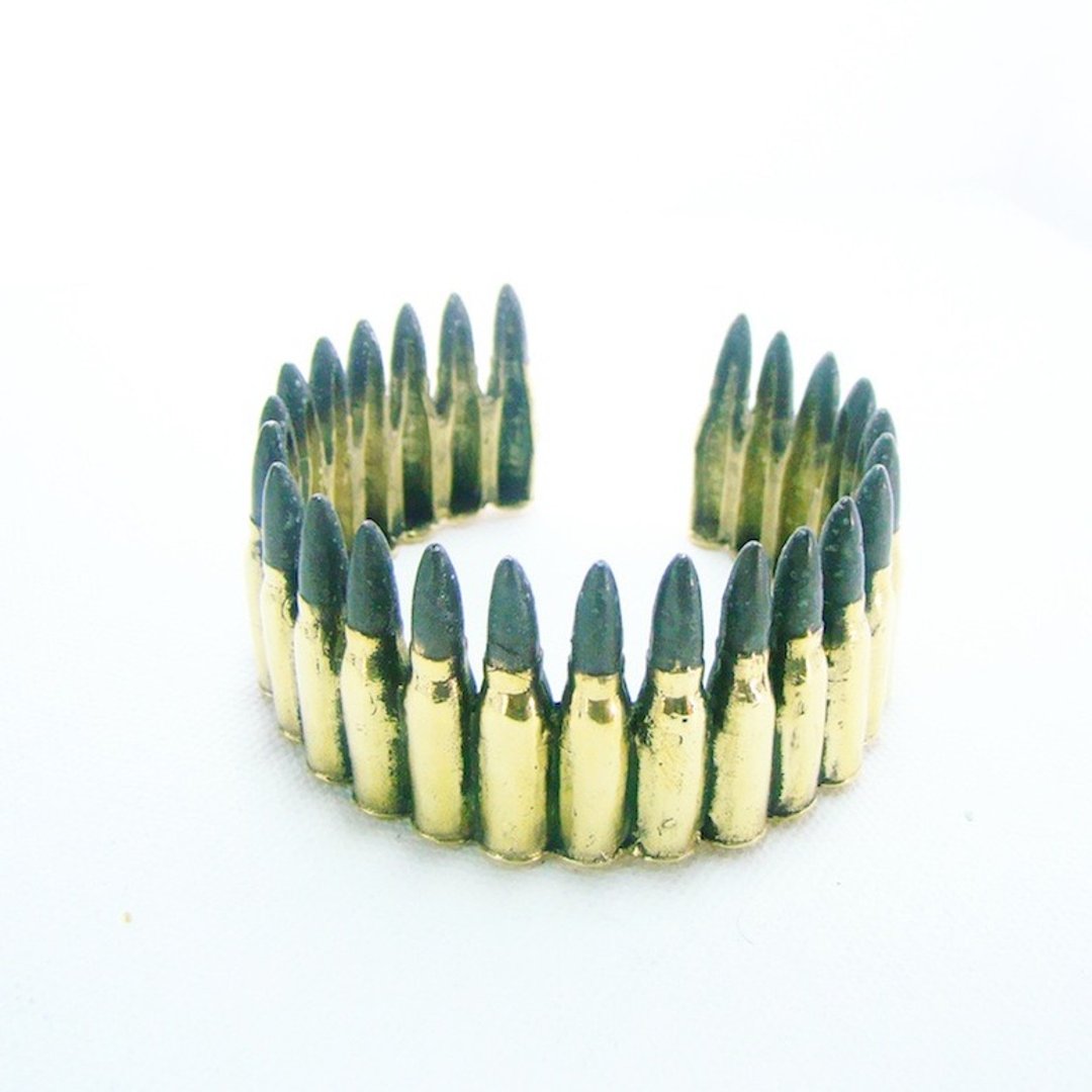 Bullet bangle in brass ,Rocker jewelry ,Skull jewelry,Biker jewelry - 手链/手环 - 其他金属 