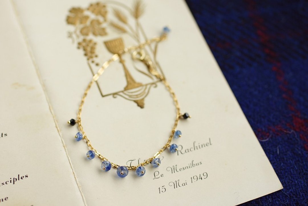 14kgf- night sky color bracelet - 手链/手环 - 宝石 蓝色