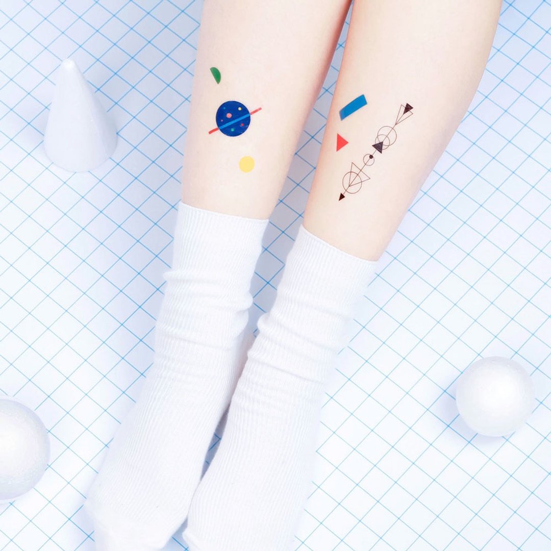 刺青纹身贴纸 - 抽象几何 Surprise Tattoos - 纹身贴 - 纸 多色