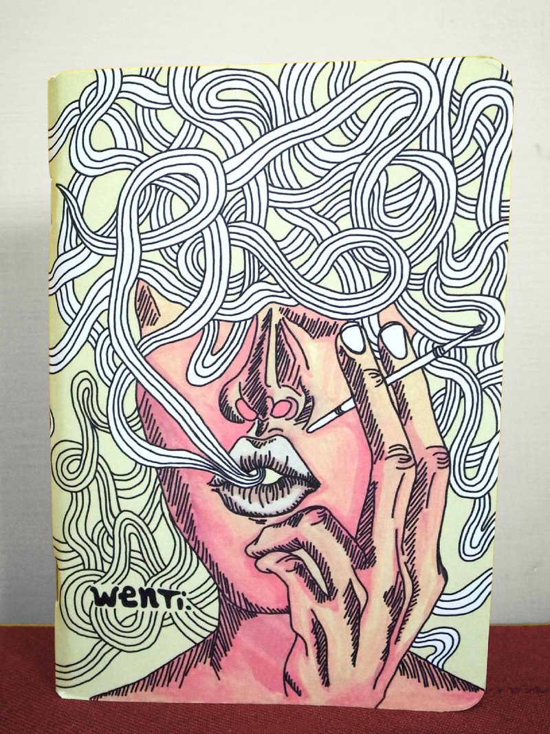 纯手绘创作笔记本 X【骑马钉手工圆角书】-【抽画笔】 - 笔记本/手帐 - 纸 