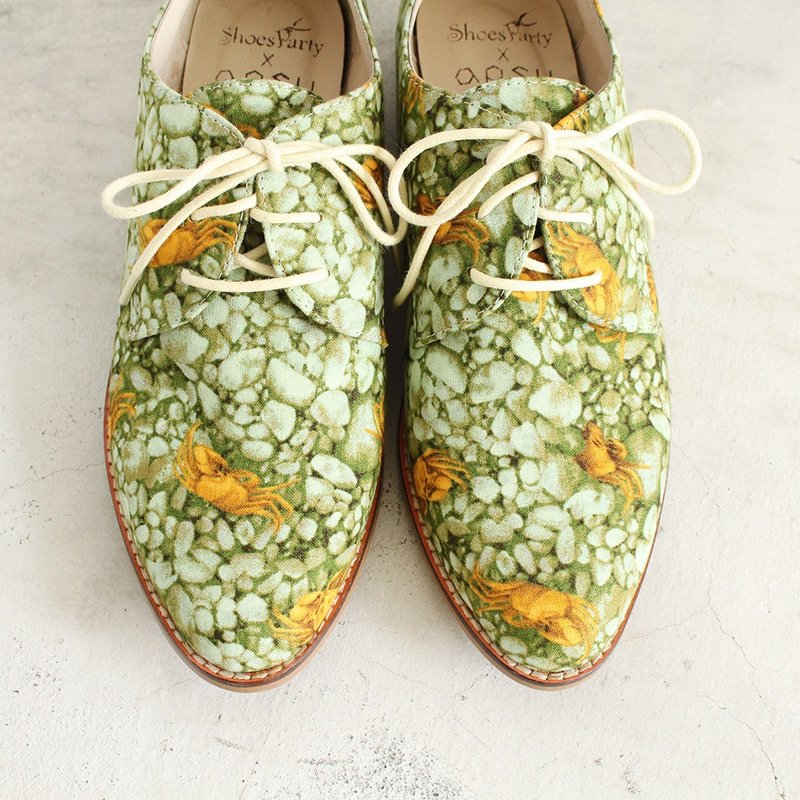 低调不想红的螃蟹拼布德比鞋 【23.5号 X 现货】 /女鞋/手工订制/日本布料 - 女款休闲鞋 - 其他材质 