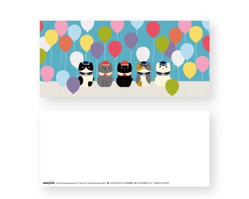 hime's cats 我的猫明信片 快乐气球 - 卡片/明信片 - 纸 