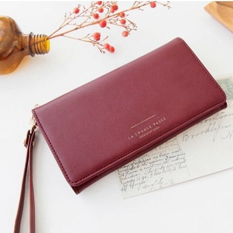 Dessin x Iconic-智慧型手机票卡皮夹V3-酒红,ICO80862 - 手提包/手提袋 - 其他材质 红色