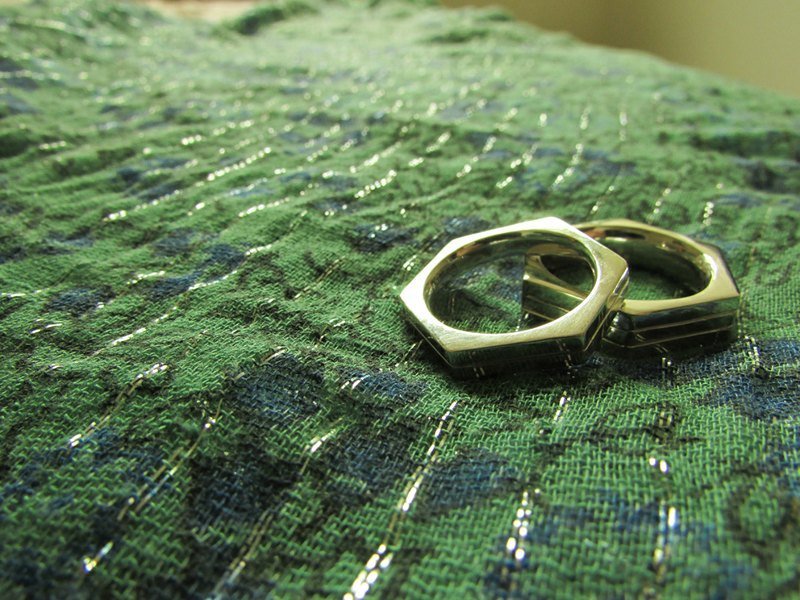 mittag【RG315】firm mf 坚毅对戒 设计师手工 纯银戒指-附品牌原木珠宝盒...超取免运... - 对戒 - 其他金属 绿色