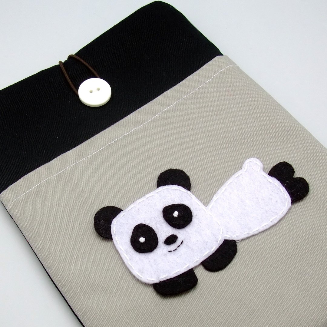 iPad Mini Cover/Case自家制平板电脑袋，布套 ，布包 (可量身订制) - 熊猫 - 平板/电脑保护壳 - 棉 灰色