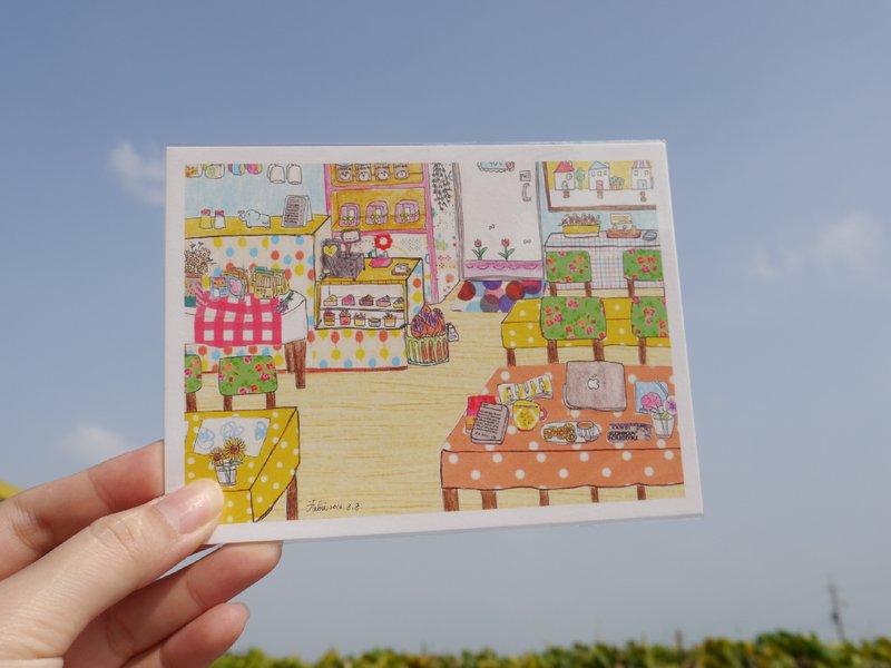 [My little space] 梦想中的咖啡店 - 卡片/明信片 - 纸 多色