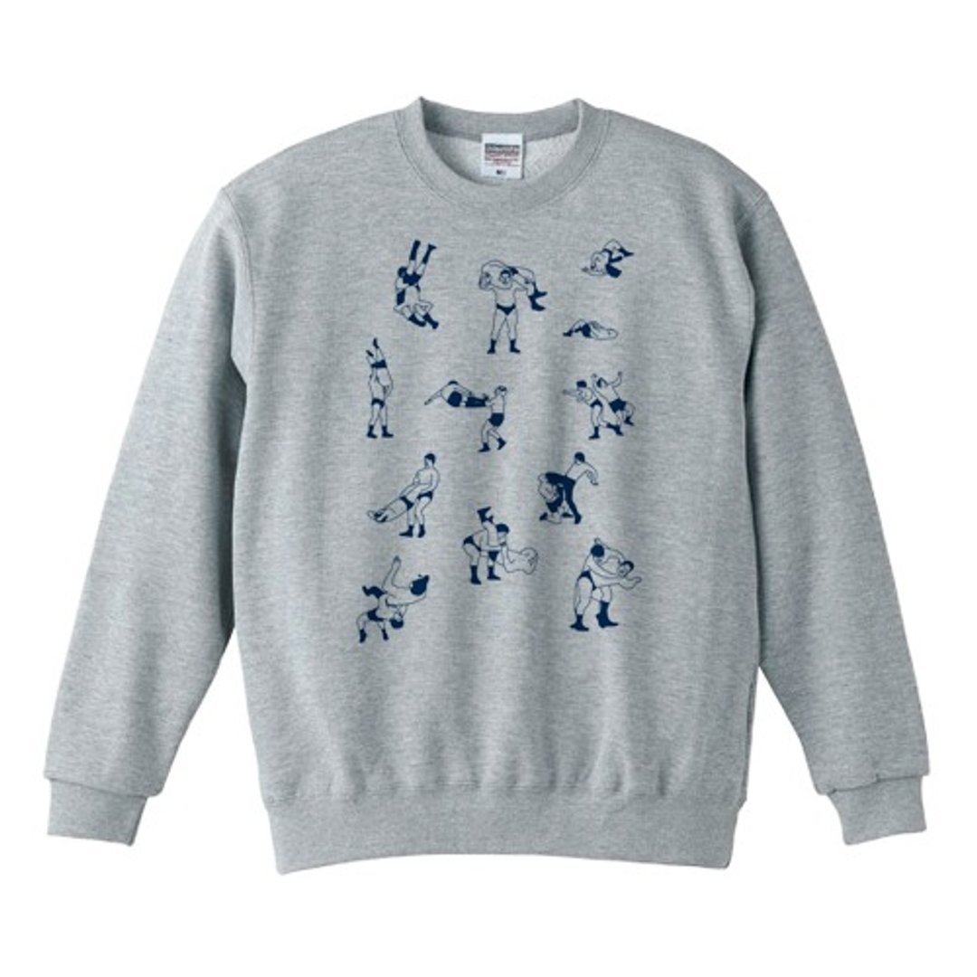 Wrestling sweatshirt - 中性连帽卫衣/T 恤 - 棉 灰色