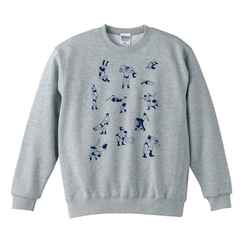Wrestling sweatshirt - 中性连帽卫衣/T 恤 - 棉．麻 灰色