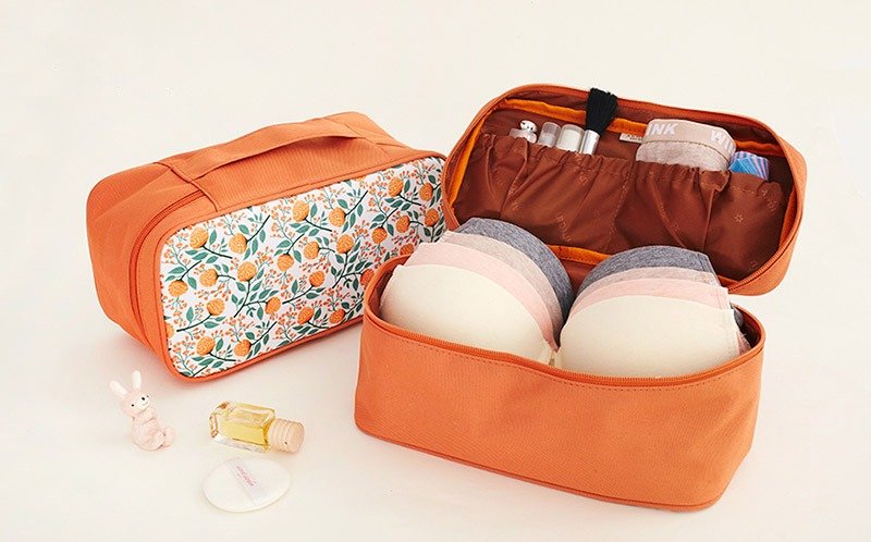 ARDIUM 花漾内衣小物旅行收纳包 - 覆盆子 - 收纳用品 - 塑料 橘色