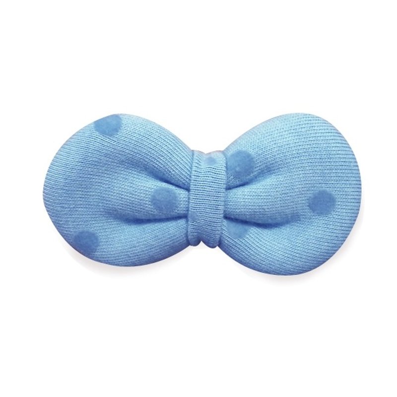 俏皮宝蓝 有机棉蝴蝶结多功能配饰（小妖怪蓝色绒毛点点） - 发饰 - 其他材质 蓝色