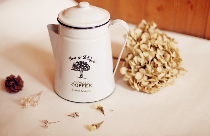 【好日恋物】仿旧珐琅水壶/花瓶 - 摆饰 - 珐琅 白色