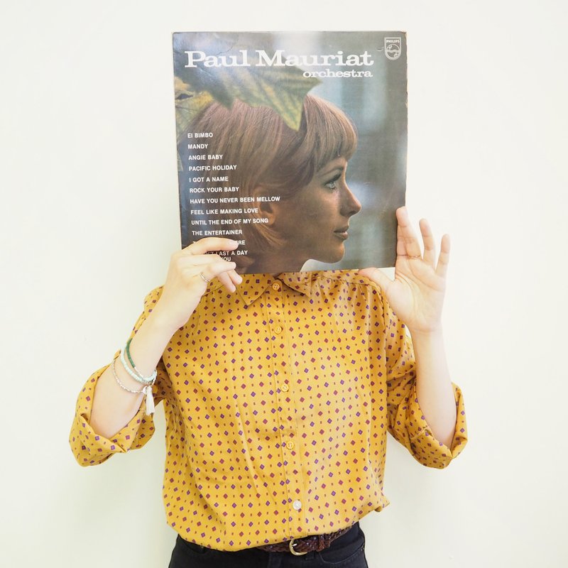 缎面黄色小图案衬衫 - 女装衬衫 - 其他材质 黄色