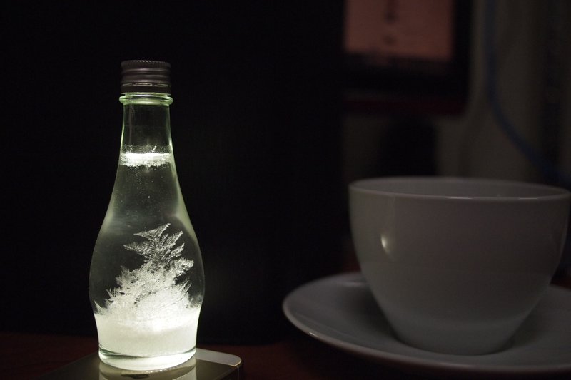 小酒瓶天气瓶(含松木底座)Storm Glass预测天气的神秘结晶 礼物 - 摆饰 - 玻璃 白色