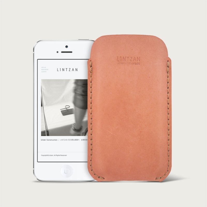 LINTZAN “手工缝制皮革”iPhone 5/5S 手机皮套 -- 粉玫色 - 其他 - 真皮 粉红色
