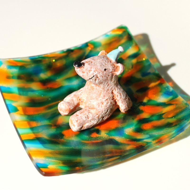 幻彩田园│手绘油画风彩色玻璃盘子 - 其他 - 玻璃 橘色