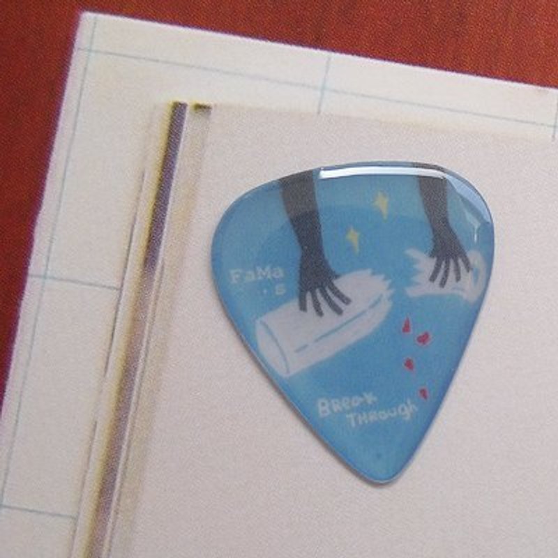 FaMa·s Pick吉他弹片-啊答！去他X的瓶颈 - 项链 - 塑料 蓝色