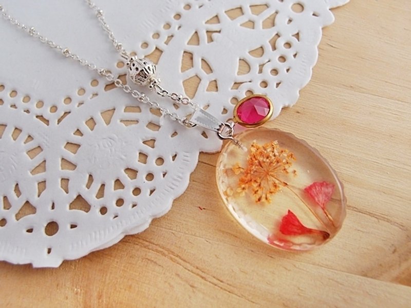 西西丫法。CN0113-1。卯月。清凉的夏日香气 x 水钻 x 娄空球 x 透明干燥花宝石 x 防退色防过敏长项链 - 项链 - 其他材质 多色