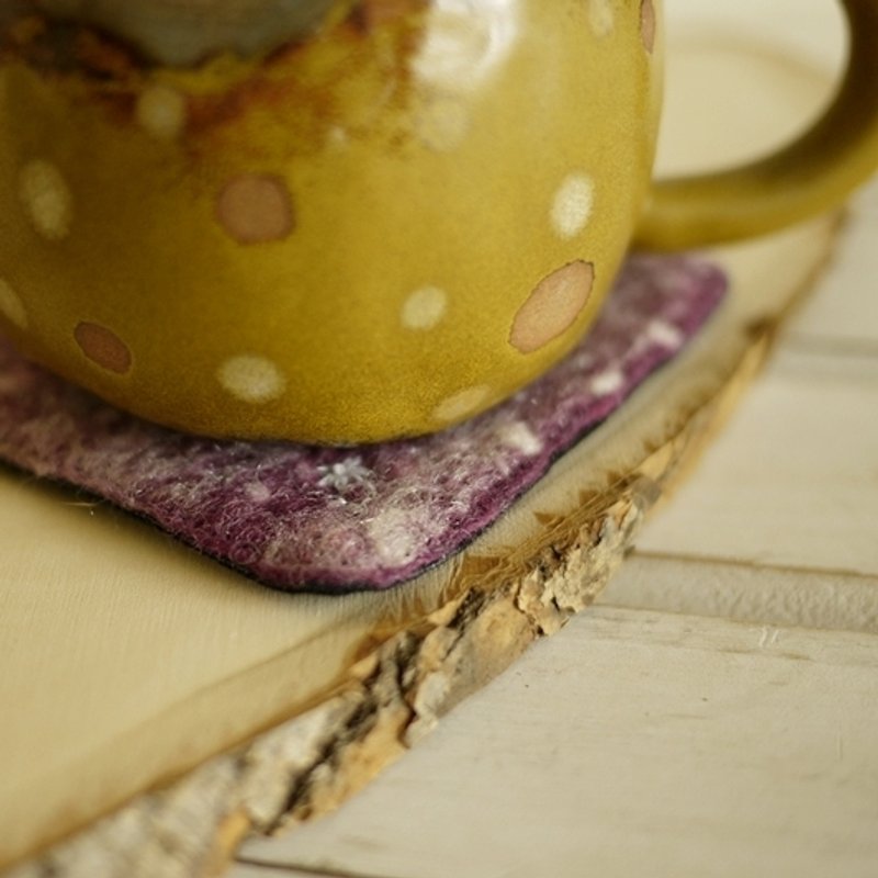 幻紫俏胡子杯垫 - 杯垫 - 羊毛 紫色